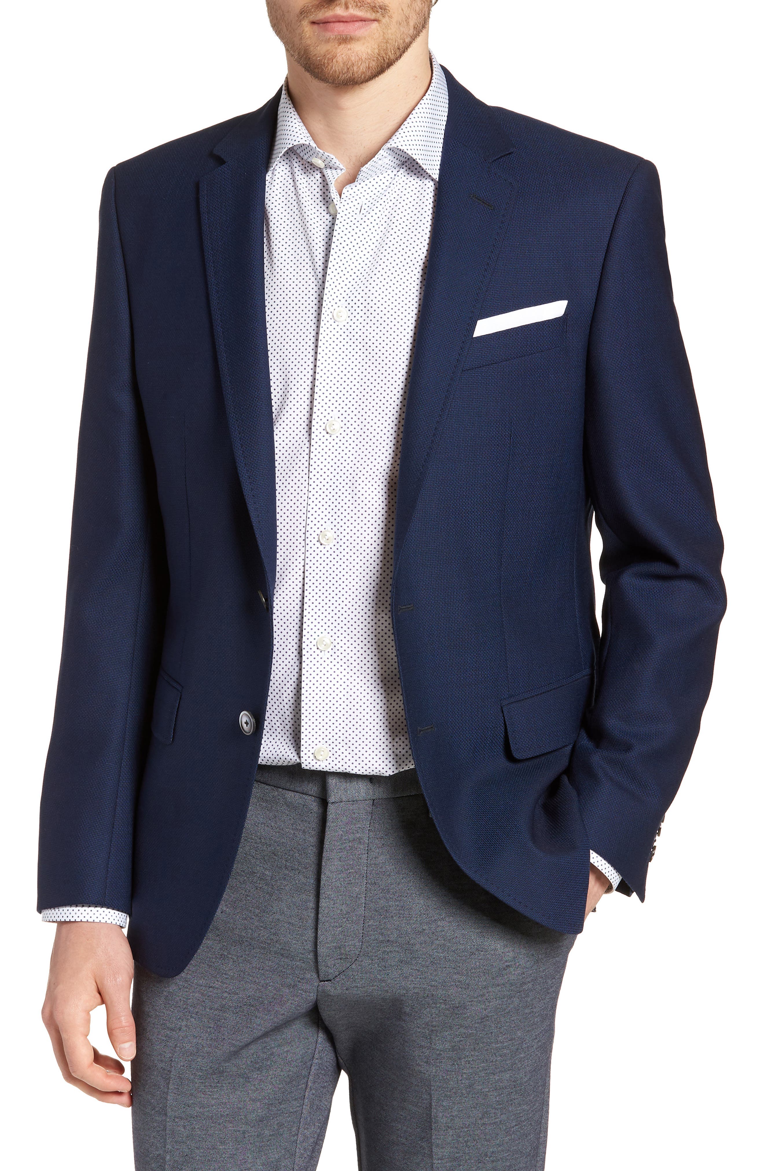 WUAI-Men Casual Suit Jackets Lightweight Linen Tailored Blazer One Button Business Sport Coat Outwear Tops 
