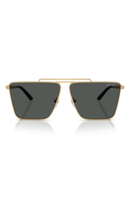Versace 64mm Oversize Pillow Sunglasses in Gold at Nordstrom
