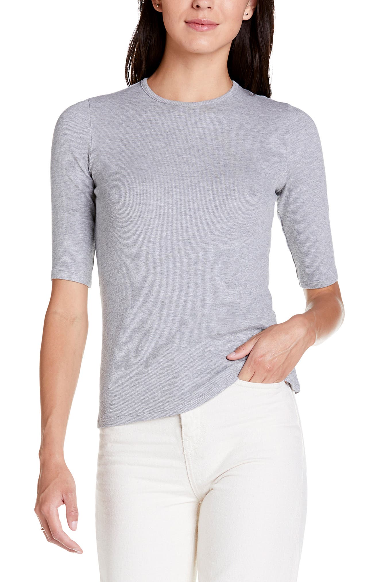 Michael Stars Tara Slim Fit Crewneck Tee, Grey