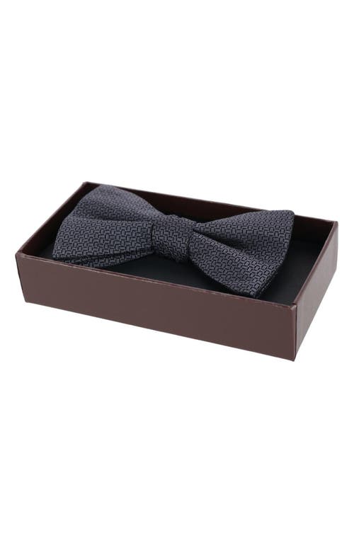 Trafalgar The Monte Bello Interlocked Silk Pre-tied Bow Tie In Graphite