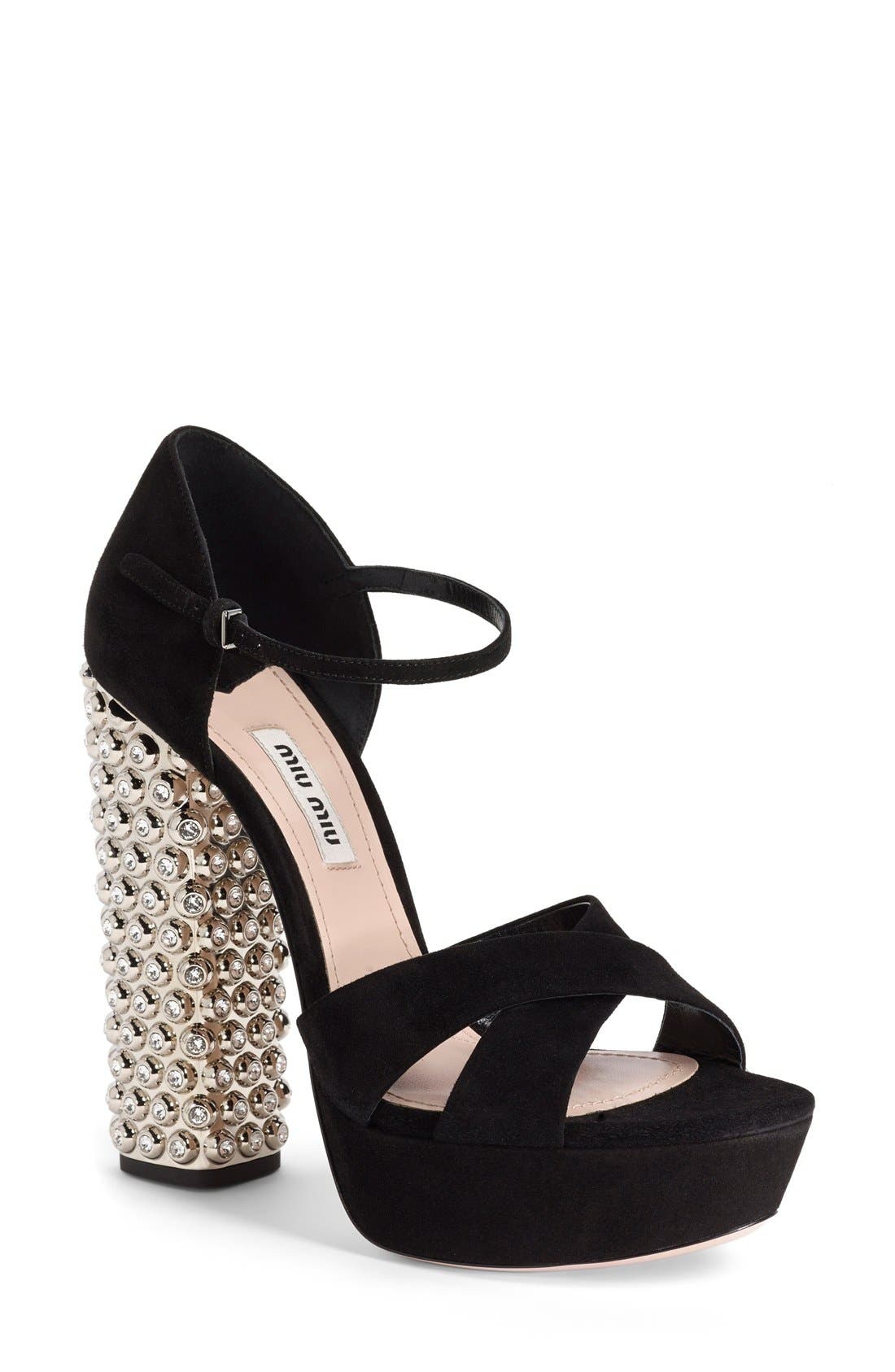 Miu Miu Jeweled Platform Sandal (Women) Nordstrom