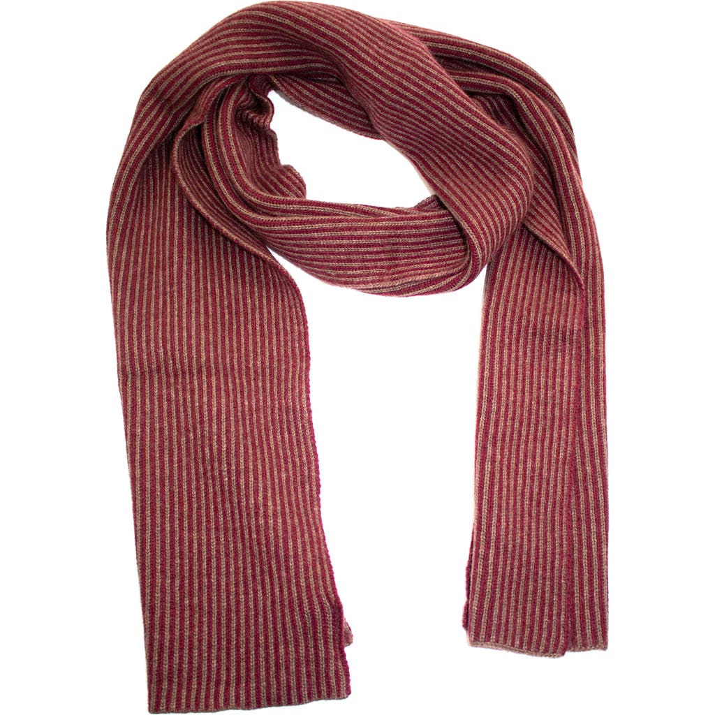 Portolano Stripe Knit Scarf In Brown