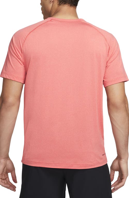 Nike Men's Ready Dri-fit Short-sleeve Fitness Top In Red/heather/black