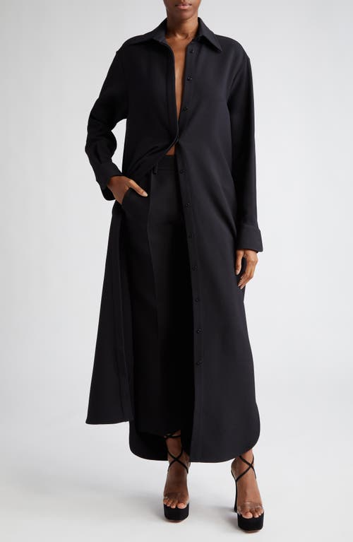 The Isa Button-Up Maxi Shirt in Black