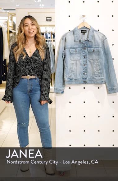 something navy denim jacket