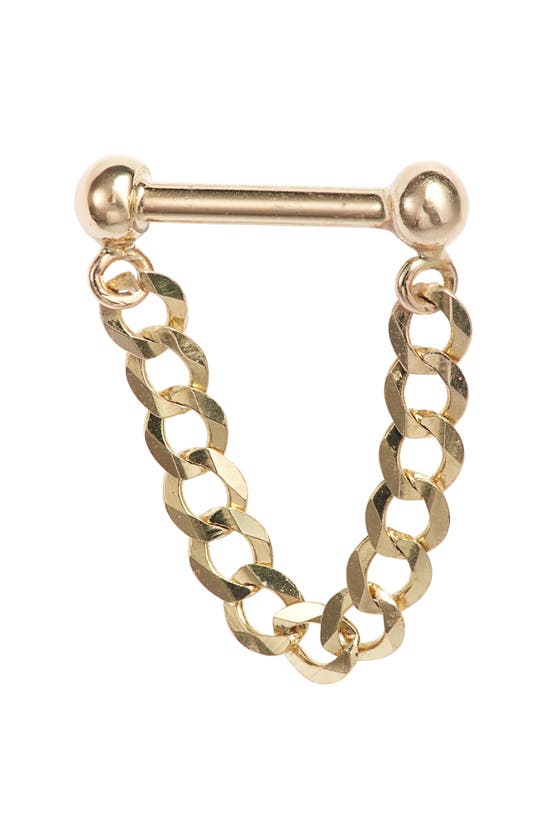 Shop Poppy Finch Baby Dumbbell Chain Earrings In 14k Yellow Gold