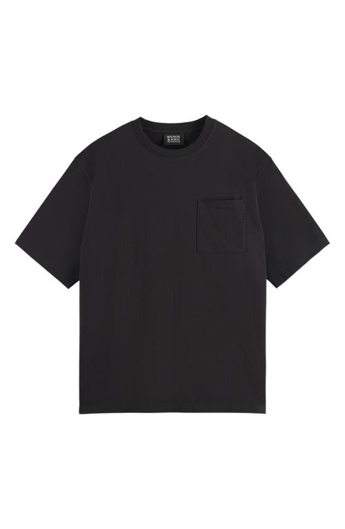 Scotch & Soda 3 Crosses Core Organic Cotton Pocket T-shirt In Black