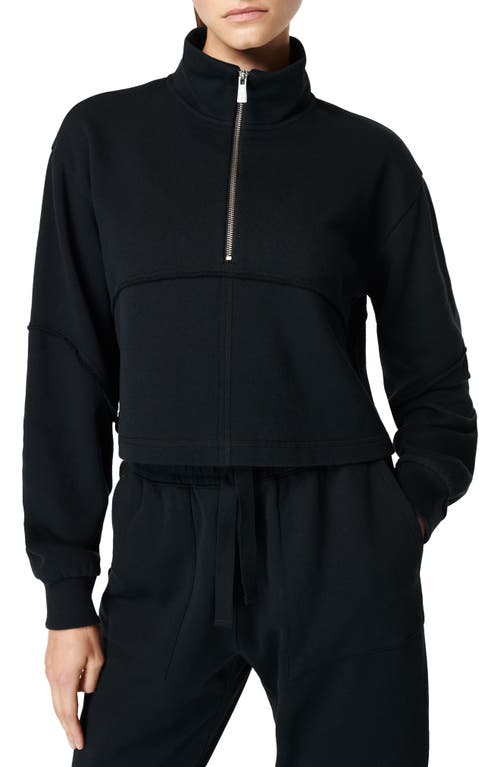 Sweaty Betty Revive Half Zip Crop Sweatshirt in Black