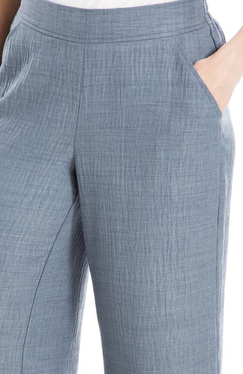 Max Studio Textured Wide Leg Pants In Blue