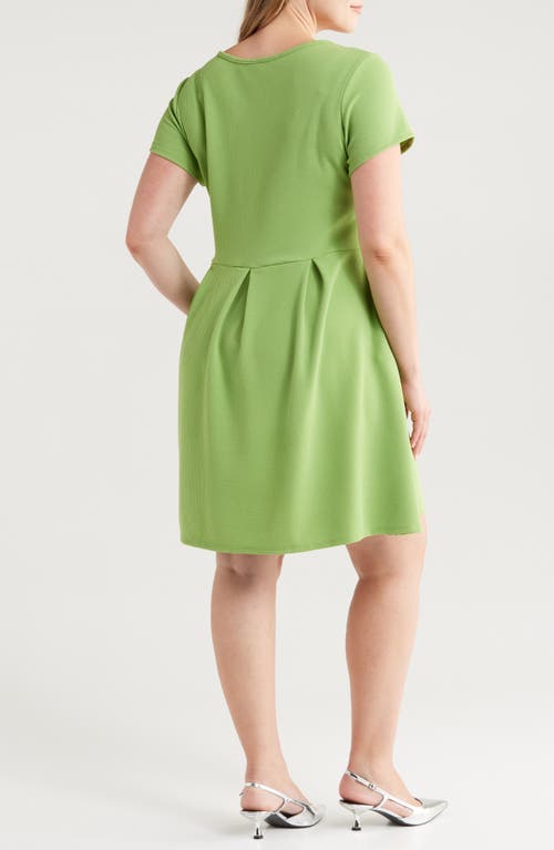 24seven Comfort Apparel Scoop Neck Knit Dress In Kiwi