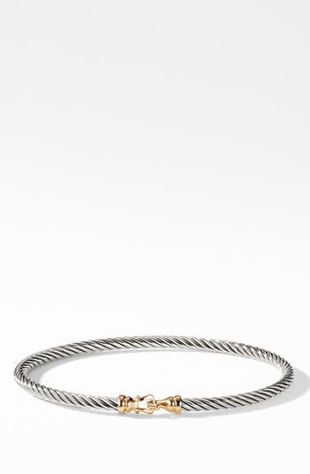 DAVID YURMAN Infinity Link Black Cord Bracelet With 18k Yellow Gold