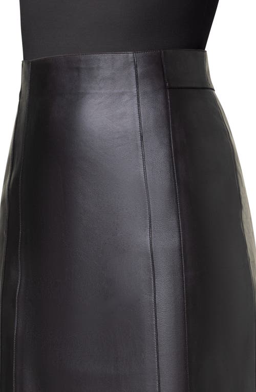 Shop Akris Leather Skirt In Black