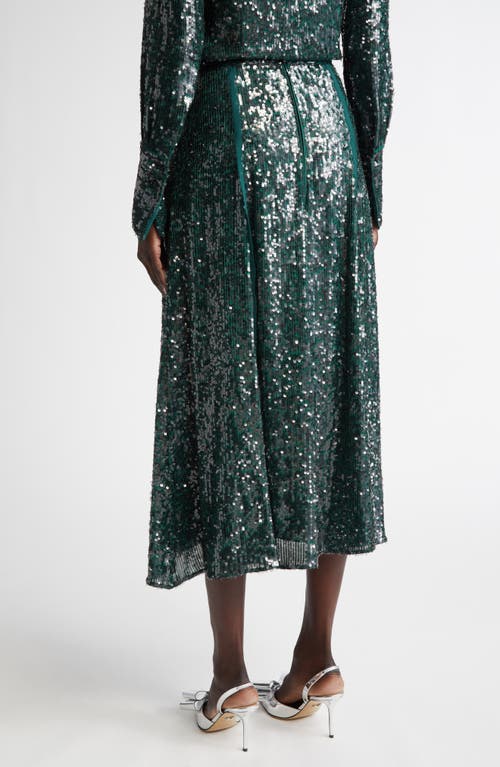 ERDEM ERDEM CRYSTAL EMBELLISHED SEQUIN MIDI SKIRT