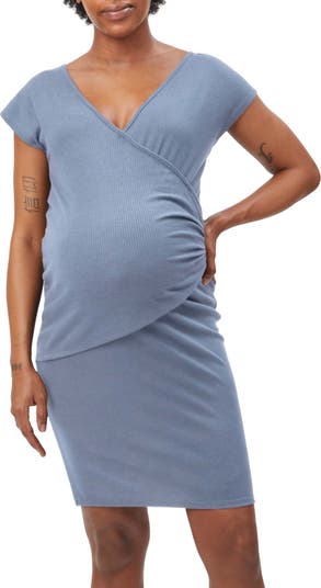 Stowaway Collection Drop Shoulder Maternity/Nursing Dress | Nordstrom