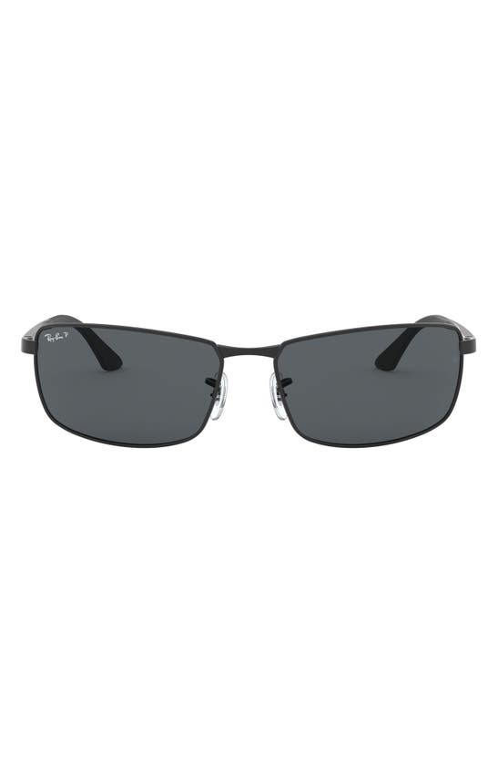 Shop Ray Ban Ray-ban 64mm Oversize Rectangular Sunglasses In Grey Polar