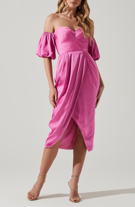 Astr Zurina Off The Shoulder Dress In Pink