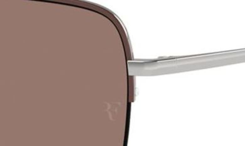 Oliver Peoples Roger Federer 56mm Semirimless Pilot Sunglasses In Silver