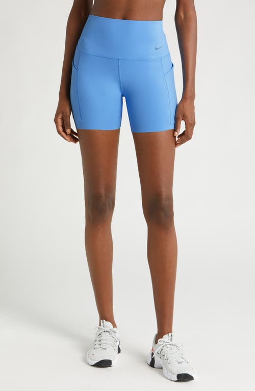 Nike Universa High Waist Bike Shorts In Blue