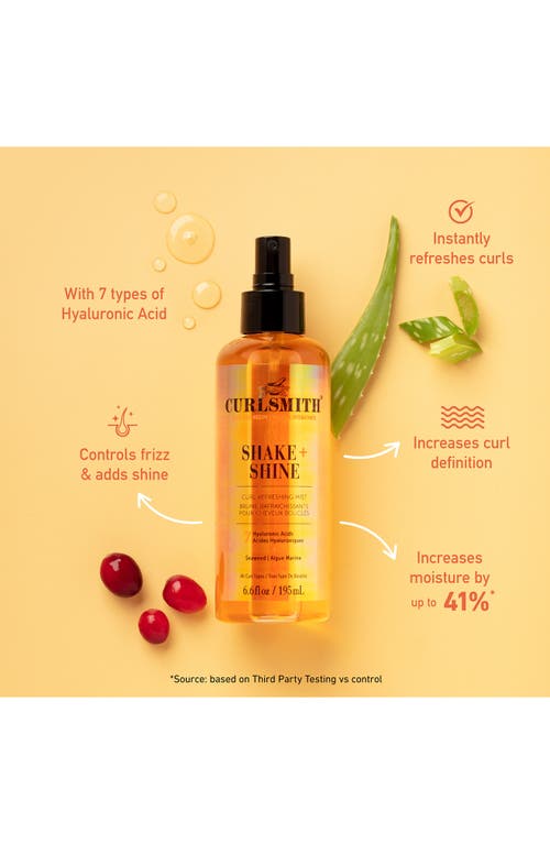 Curlsmith Shake & Shine Curly Hair Mist With Hyaluronic Acid 6.6 oz / 150 ml In No Color