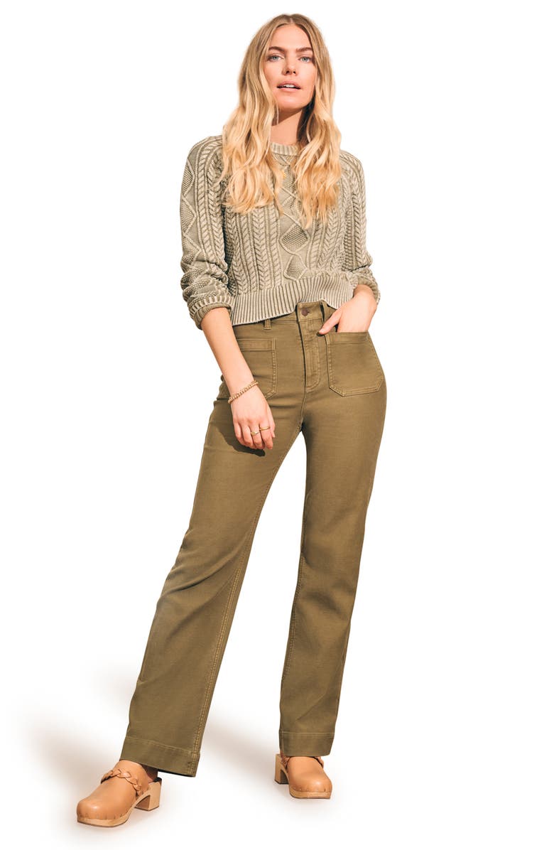 Faherty Stretch Terry Wide Leg Pants | Nordstrom