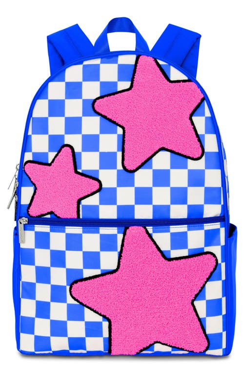 Kids' Star Checkered Backpack in Blue Multi