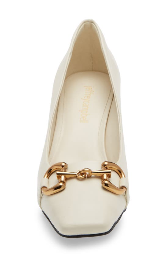 Jeffrey Campbell Happy Hour Pointed Toe Pump In Ivory Gold