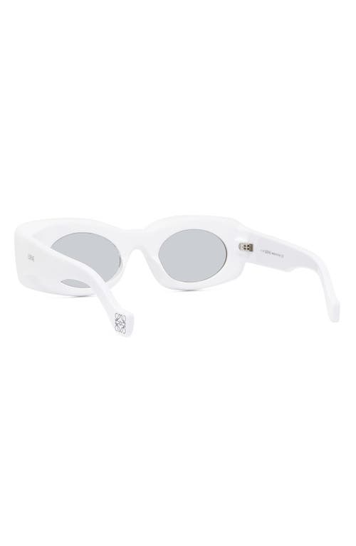 Shop Loewe Paula's Ibiza Original 49mm Small Rectangular Sunglasses In White/smoke Mirror