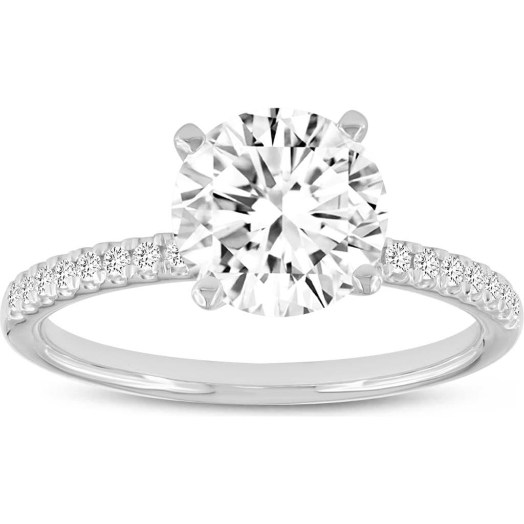 Asany Love Grown Collection 14k White Gold Round Cut Lab Grown Diamond Classic Engagement Ring In 14k White Gold