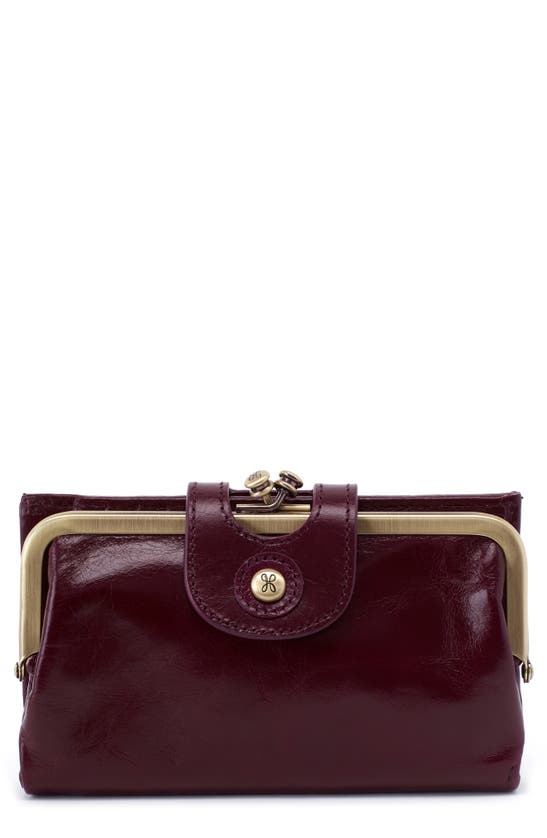Hobo 'alice' Leather Wallet In Eggplant