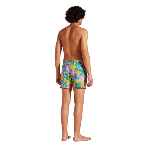 Vilebrequin Moorise Glowed Stars Print 6 Swim Trunks In Maïs