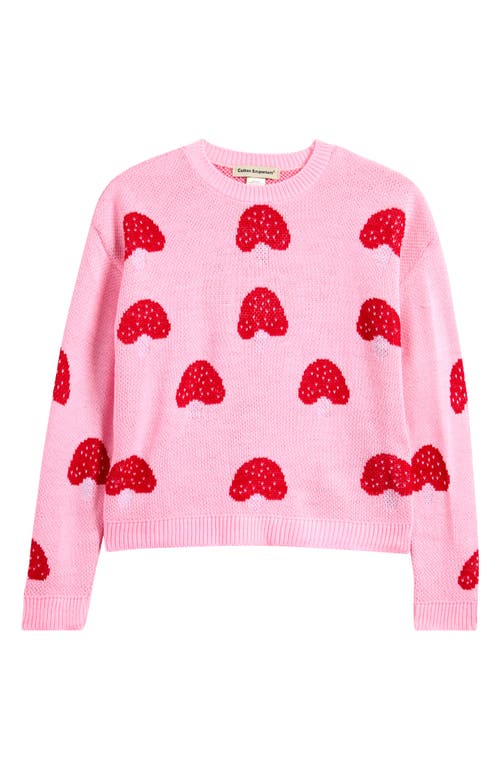 Shop Cotton Emporium Kids' Mushroom Sweater In Pink Mushroom