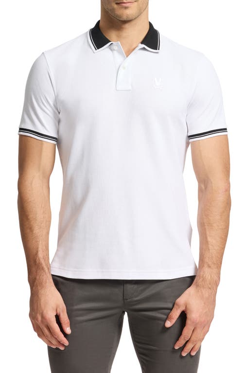 Psycho Bunny Oak City Piqué Polo in White 