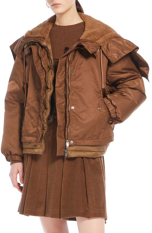 Shop Max Mara Weekend  Agora Water Repellent Quilted Down Jacket In Tobacco