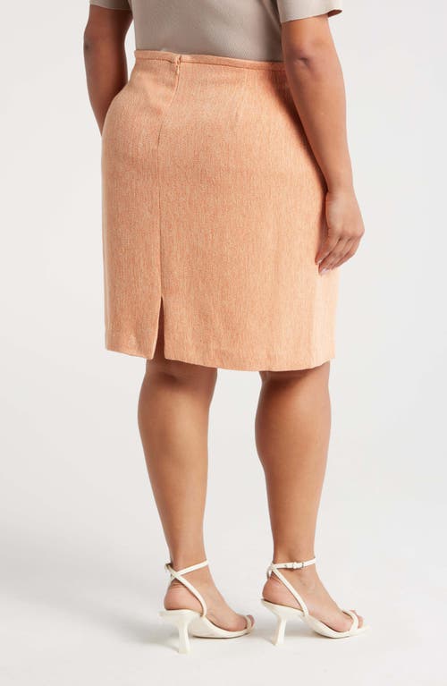 Tahari Asl Plus Size Tweed Back-slit Pencil Skirt, Created For Macy's In Salmon