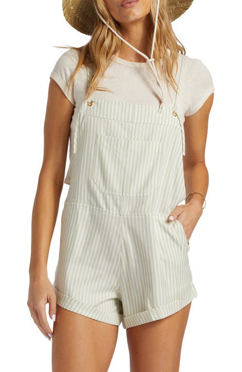 Shop Billabong Wild Pursuit Short Overalls In Light Avocado