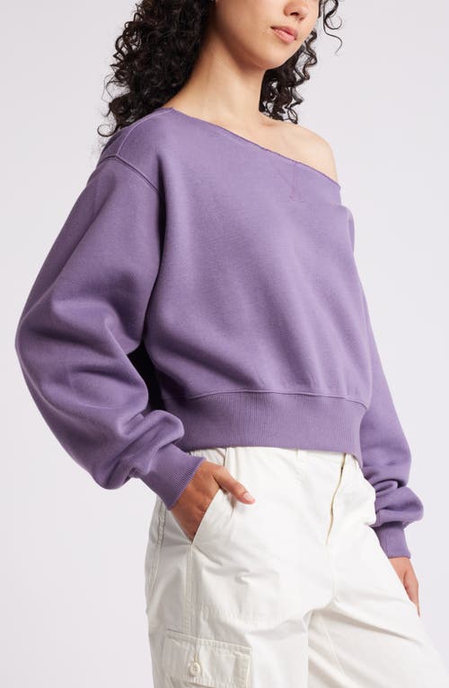 BP. BP. FLEECE DETAIL OFF THE SHOULDER SWEATSHIRT 