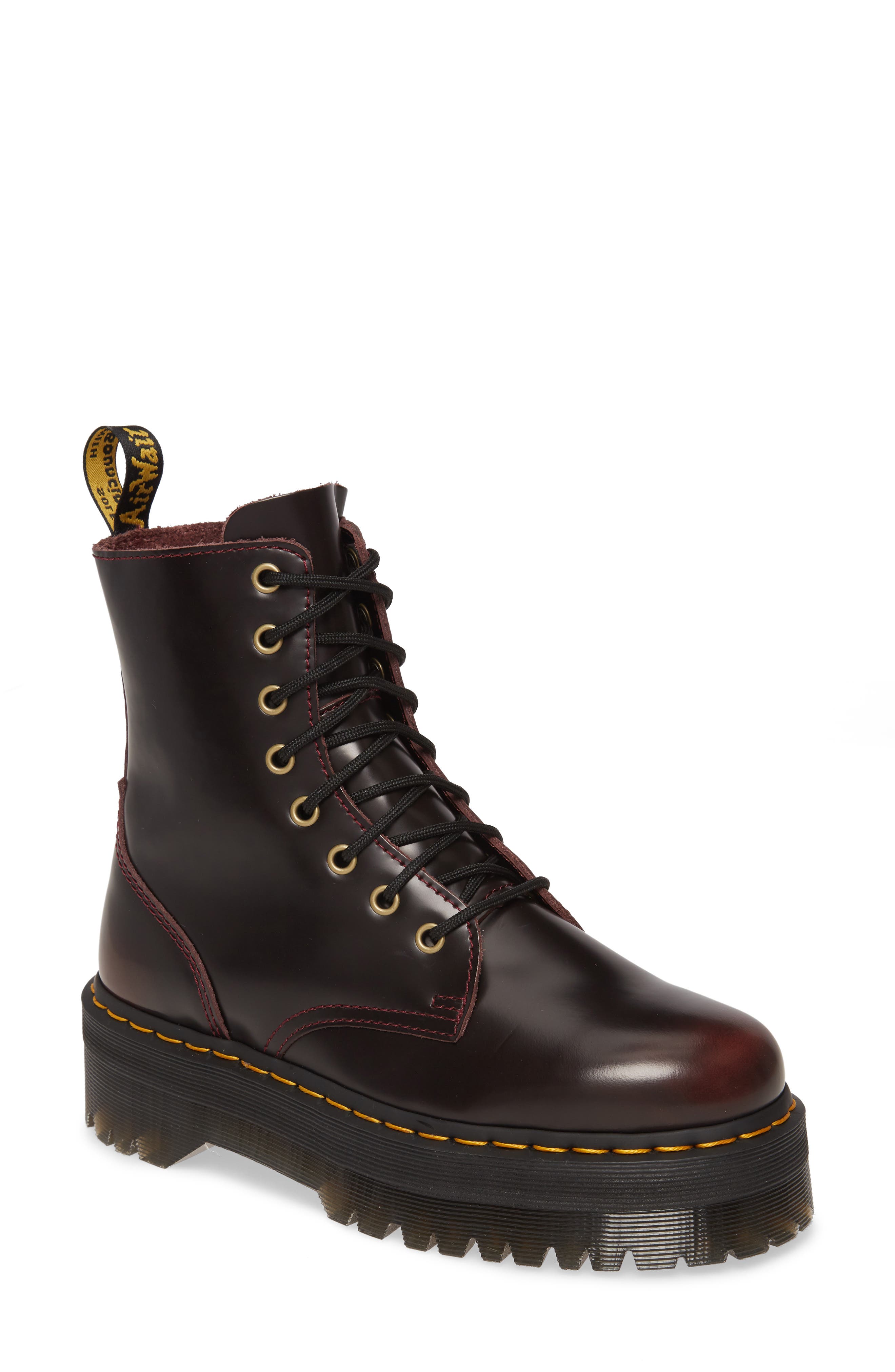Dr. Martens' Jadon Arcadia Leather Boot In Cherry Red