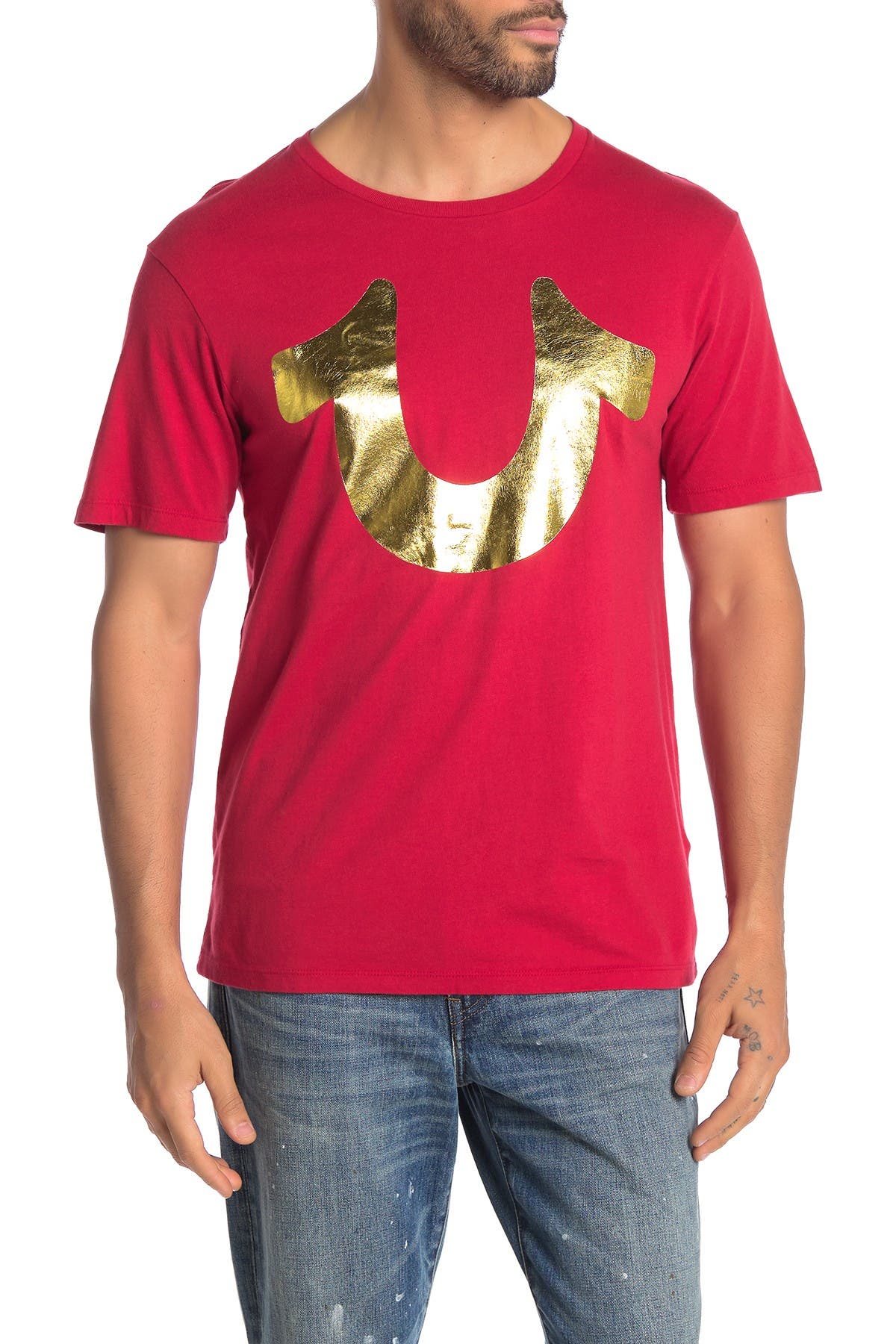 gold true religion shirt