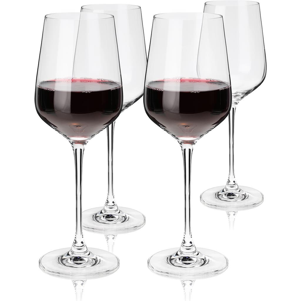 Viski Reserve Inez Crystal Bordeaux Glasses Set Of 4 In Clear