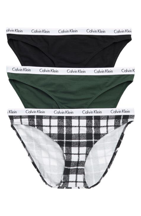 Calvin Klein 241450 Womens Underwear 3 Pack Thong Black/Red/Gray Size X- Large