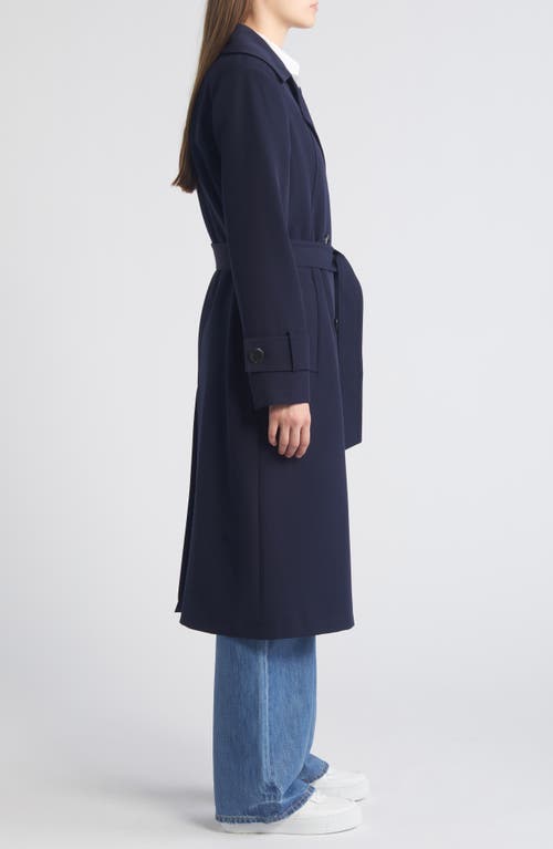 Shop Sam Edelman Double Breasted Belted Trench Coat In Navy