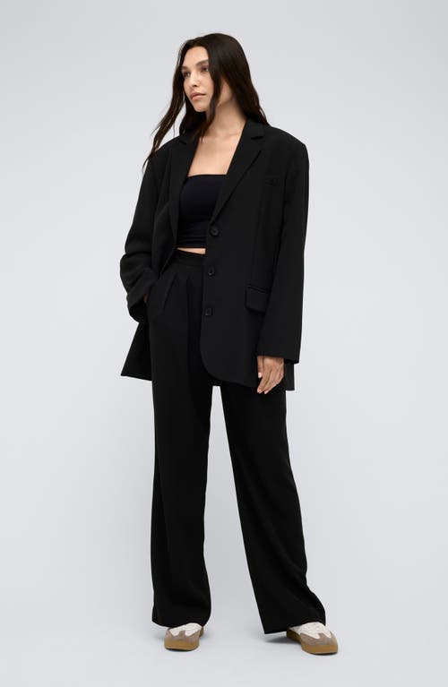 Kenneth Cole Luxe Twill Two Button Boyfriend Jacket In Black