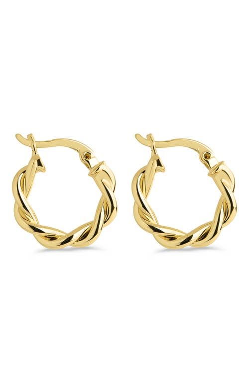 Sterling Forever Hazel Twisted Huggie Hoop Earrings In Gold