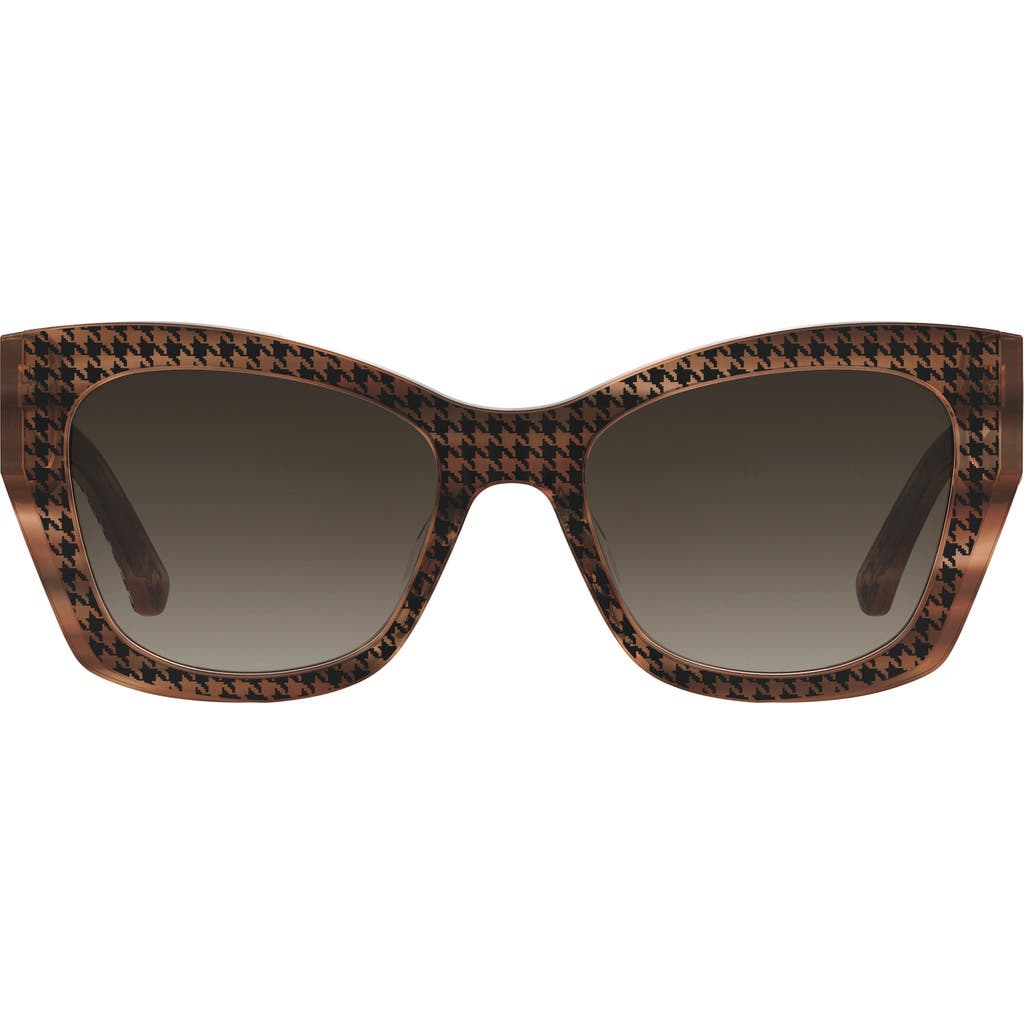Kate Spade New York jayda 53mm gradient cat eye sunglasses in Brown Pattern/Brown Sf
