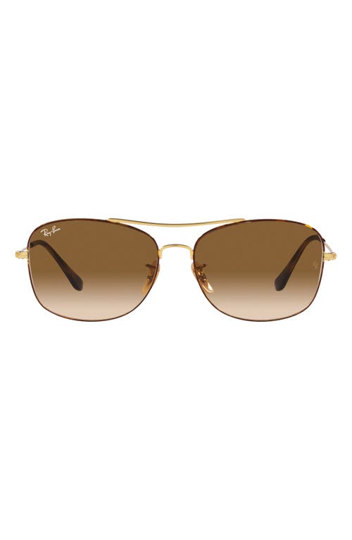 Ray-Ban 57mm Gradient Pillow Sunglasses in Havana at Nordstrom