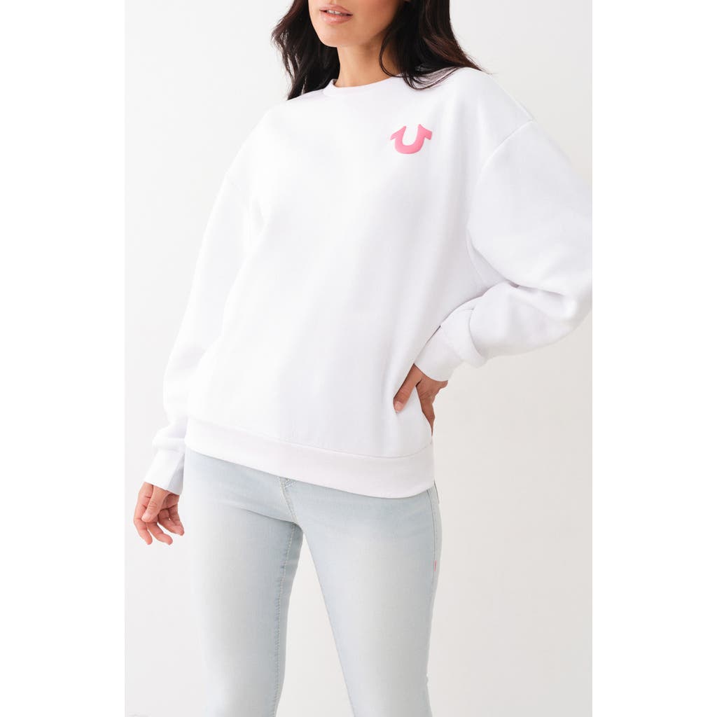True Religion Brand Jeans Coaster Graphic Sweatshirt In Optic White
