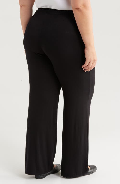 Shop 24seven Comfort Apparel Comfortable Stretch Pants In Black