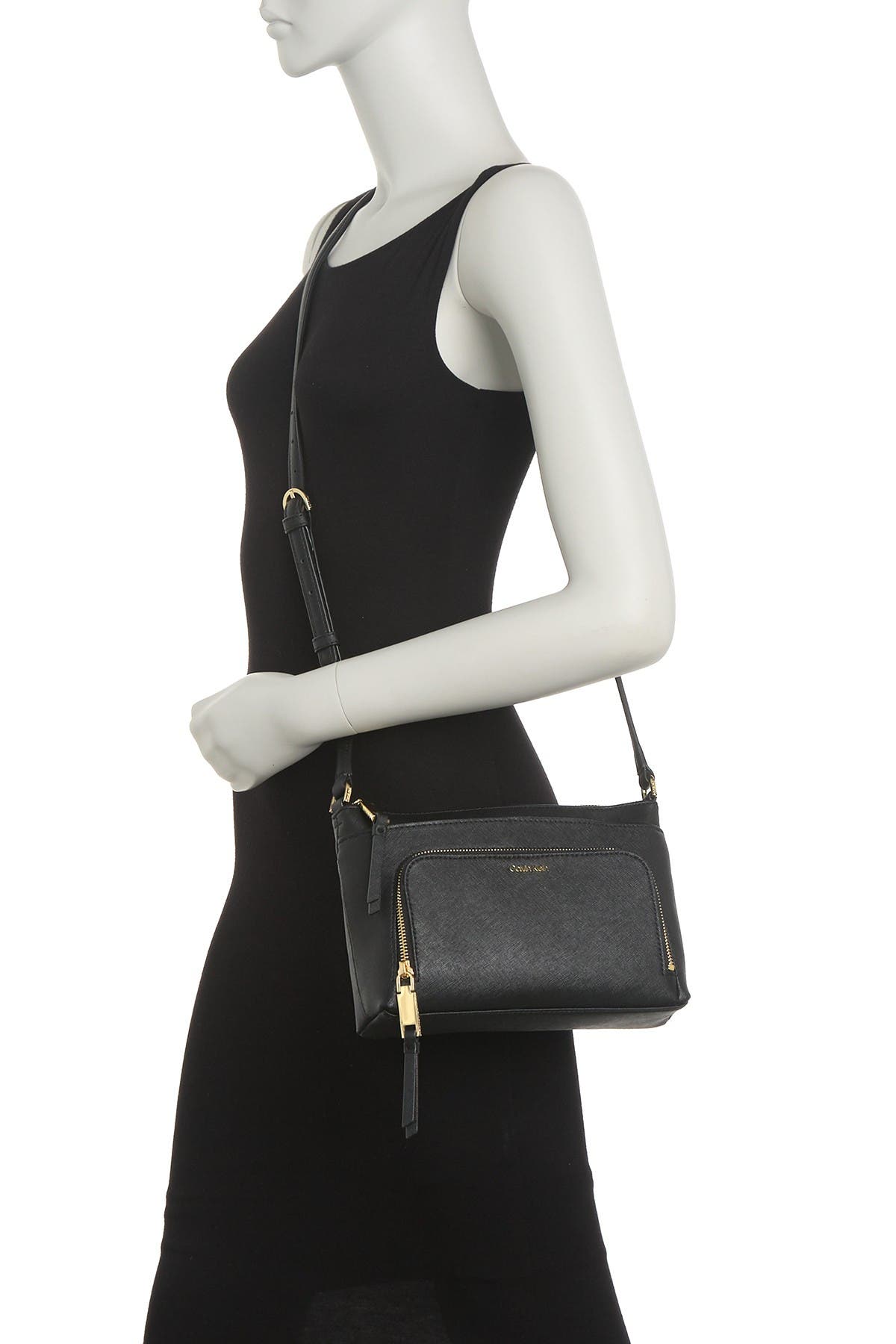 calvin klein lily saffiano leather crossbody