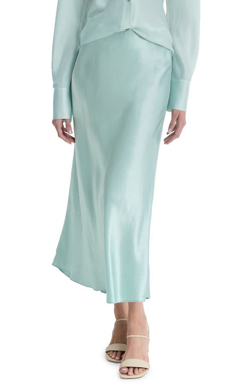 Shop Vince Satin Slip Skirt In Aqua Mineral