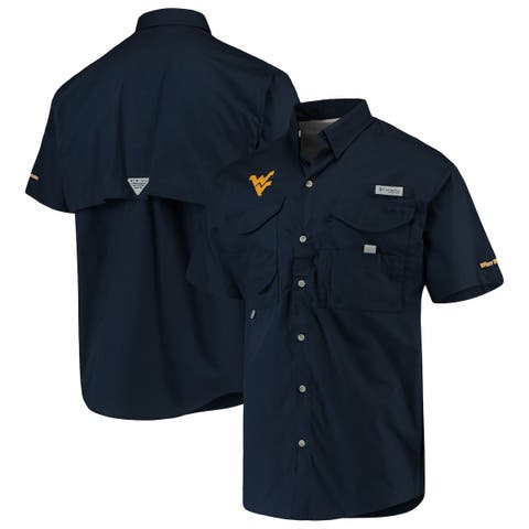 Columbia Men's North Carolina Tar Heels Collegiate Navy Terminal Tackle Short Sleeve Shirt, Medium, Blue